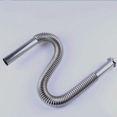 Full-wave stainless steel drain pipe and sink hose—universal for washbasins and basins, with customizable, bendable design.