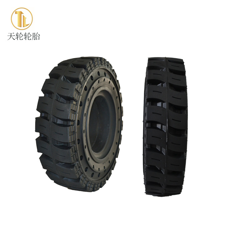 轮胎厂直销合力杭叉3/3.5吨减震孔实心轮胎6.50-10带孔实心轮胎