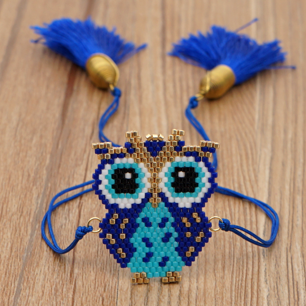 Fashion Rice Beads Woven Owl Animal Series Bohemian Style Bracelet display picture 4