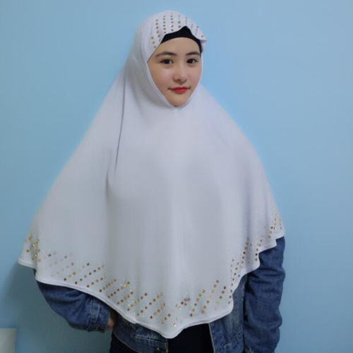 Foreign trade domestic sales hot glass crystal diamond scarf hijab Arabic headscarf Baotou hat gauze scarf H053
