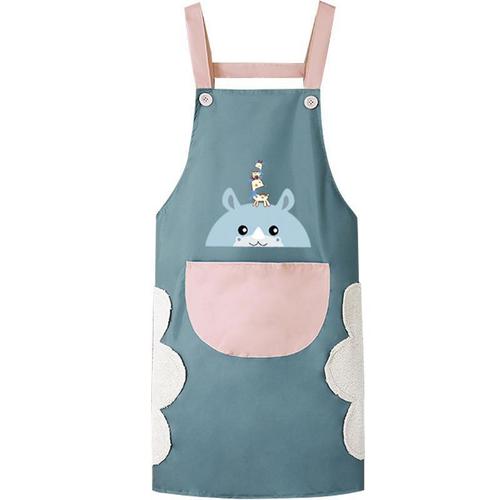 Household apron women's fashion kitchen waterproof and oil-proof internet celebrity work clothes Korean version smock adult men wholesale