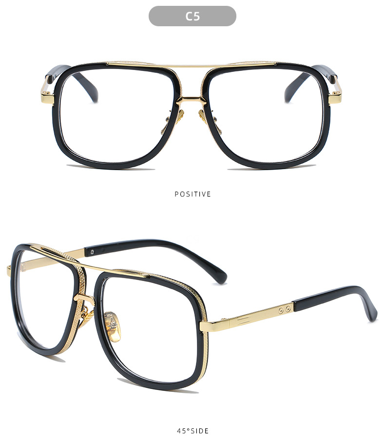 Large Frame Sunglasses For Men Double Beam Trendy Street Style_voghion.com