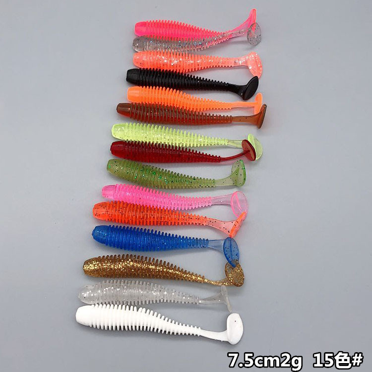 15 Colors Soft Paddle Tail Fishing Lures Fresh Water Bass Swimbait Tackle Gear