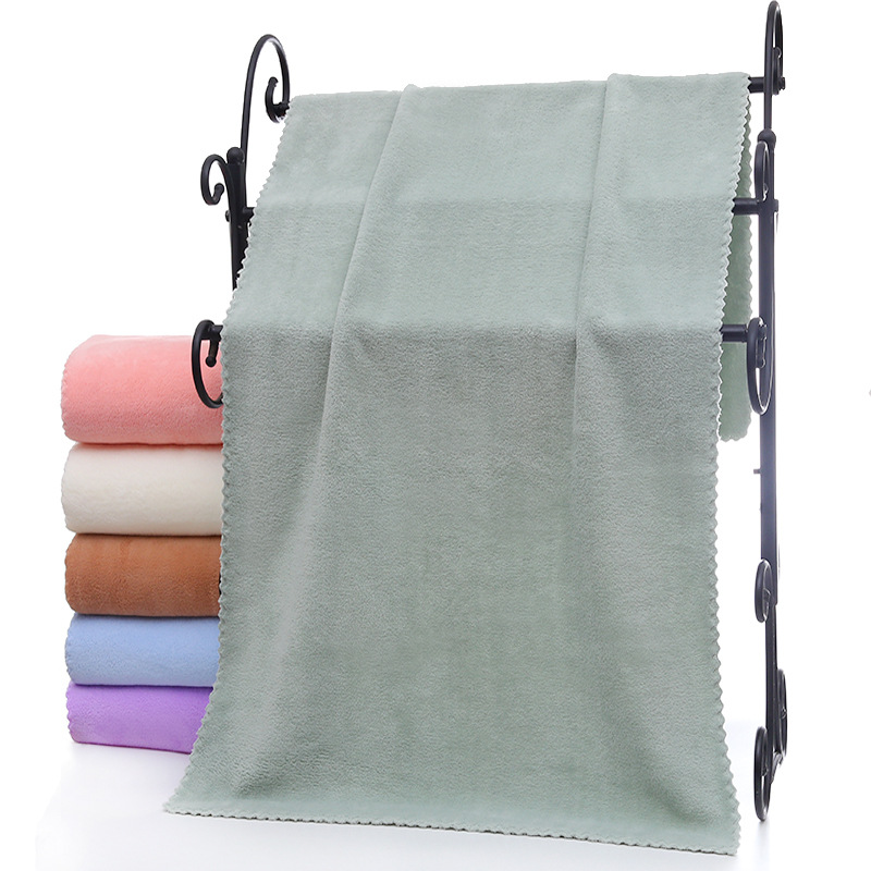 珊瑚绒浴巾 成人花边沙滩巾柔软吸水女 超细纤维速干不掉毛大毛巾