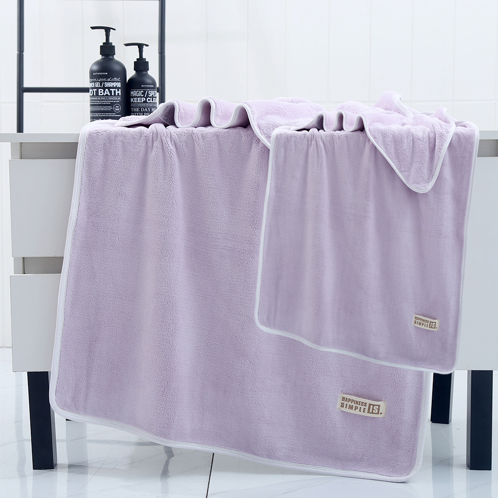 浴巾+毛巾紫色