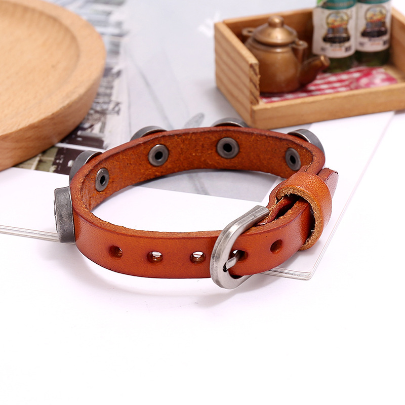 New retro menu0027s leather punk style cross bracelet for women wholesale nihaojewelry