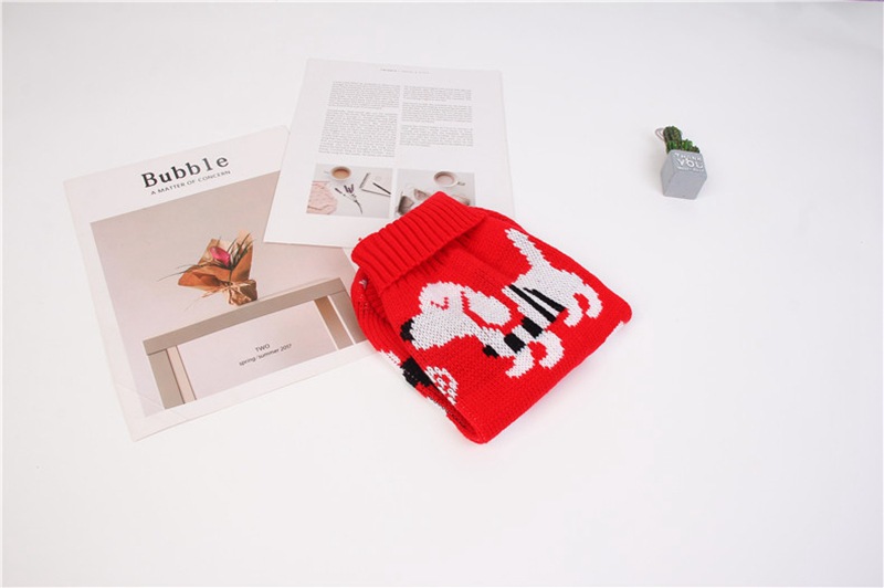 Christmas Reindeer Maple Leaf Snowflake Holiday Pet Clothes Turtleneck Knitted Sweater Dog Cat Clothing Winter Coat_voghion.com