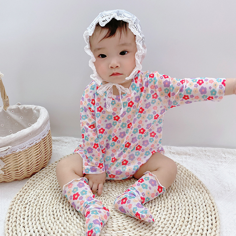 Summer Children&#39;s Clothing New Korean 0-3 Year Old Female Treasure Multicolor Flower Clothes Wholesale display picture 16