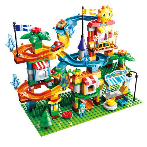 Fule Compatible LEGO Building Toy Large Blocks Assembly Slide Car for Kids' Intelligence Gift Assembly Interlocking