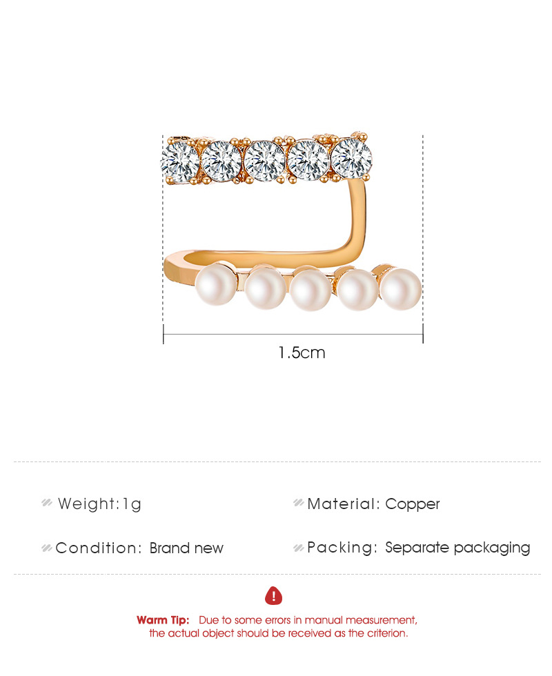 Nouveaux Clips D&#39;oreille De Mode Simples Tempérament Diamant Clips D&#39;oreille En Alliage Unique Nihaojewelry Gros display picture 1