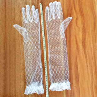 Factory spot wholesale Bride wedding studio photo lace hollow mesh long gloves evening dress gloves