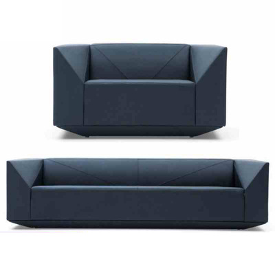 钻石真皮办公沙发 现代简约洽谈接待 商务会客区单人三人沙发组合