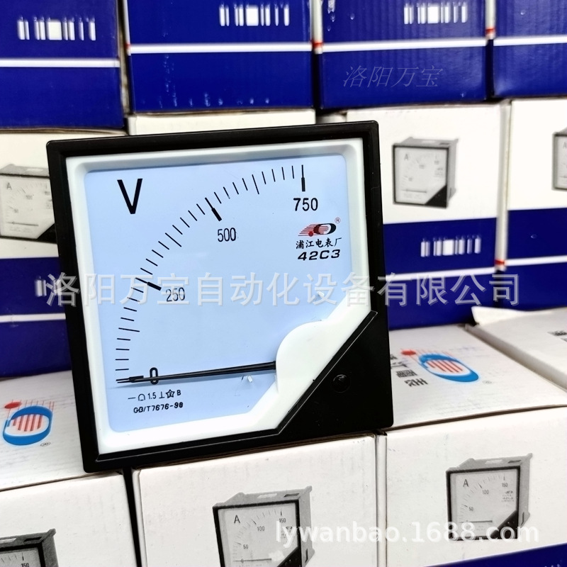 中频机械指针直流电压表头频率表42C3 750V直流尺寸120*120mm
