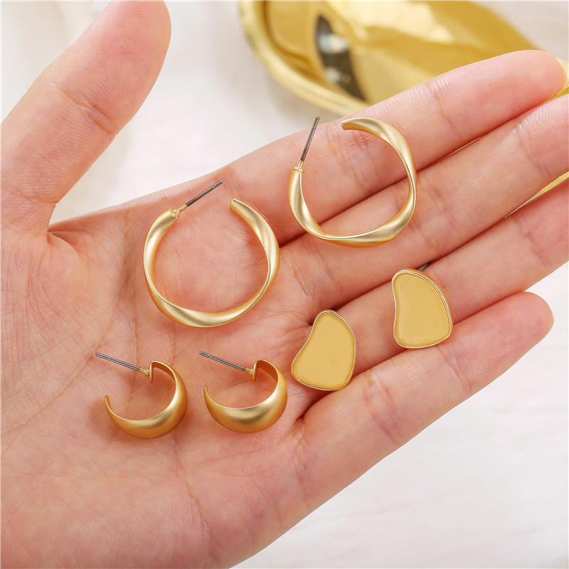 Simple C-shaped Earrings Set display picture 5