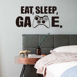 dx298-w 英文eat sleep游戏机墙贴客厅卧室背景墙装饰墙贴