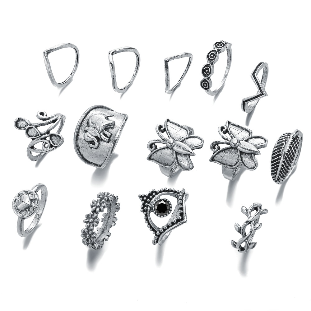 New Butterfly Ring Set Combination Ring 12-piece Set Wholesale display picture 2