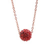 Universal necklace stainless steel, spherical fashionable accessory, European style, diamond encrusted