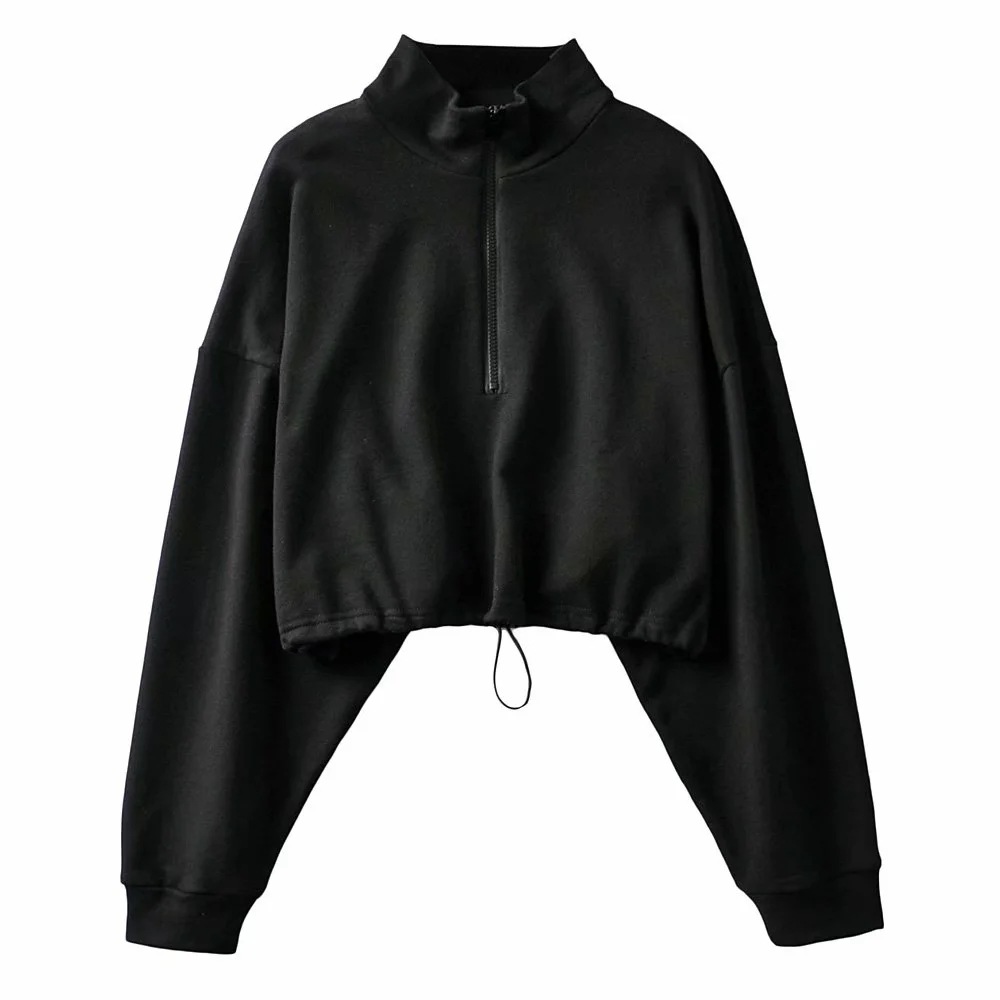 autumn and winter new drawstring short zipper jacket NSAC13931