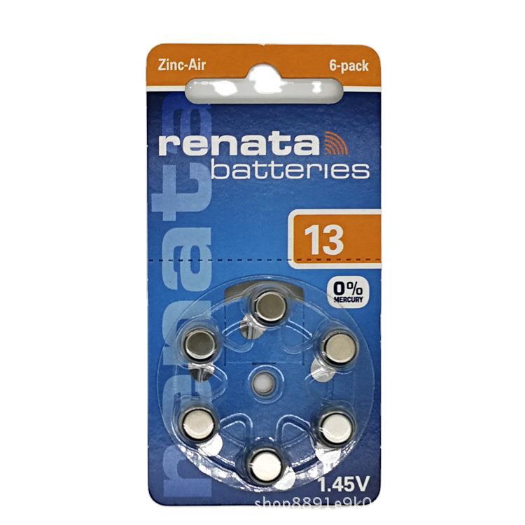 renata原装ZA13助听器电子1.45V锌空气PR48/13A/13D纽扣电池