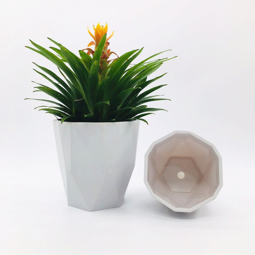 Factory direct sales of macaron-colored rhombic flowerpots, simple Nordic-style plastic imitation porcelain succulent plant flowerpots detail image 2