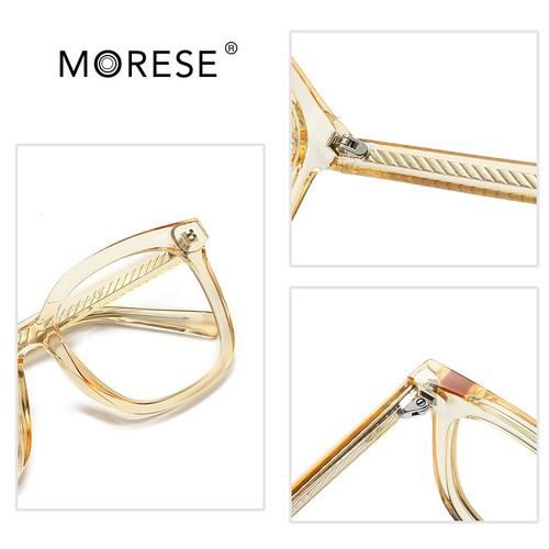 Cross-border TR90 anti-blue light glasses frame trend European and American large-frame flat glasses fashion show decorative glasses 2032