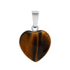 Organic carved pendant handmade, natural ore heart shaped heart-shaped, crystal necklace, accessory