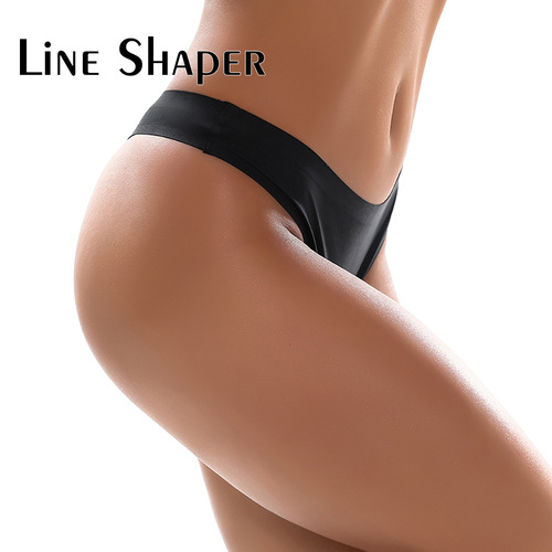 Comfortable, breathable and sexy women's thong seamless solid color high elastic thin cotton low waist t-panties