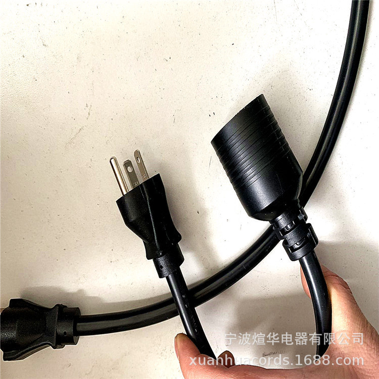 煊华电源线PVC橡胶电源线美标美规电源线 三芯插头电源线美国电线