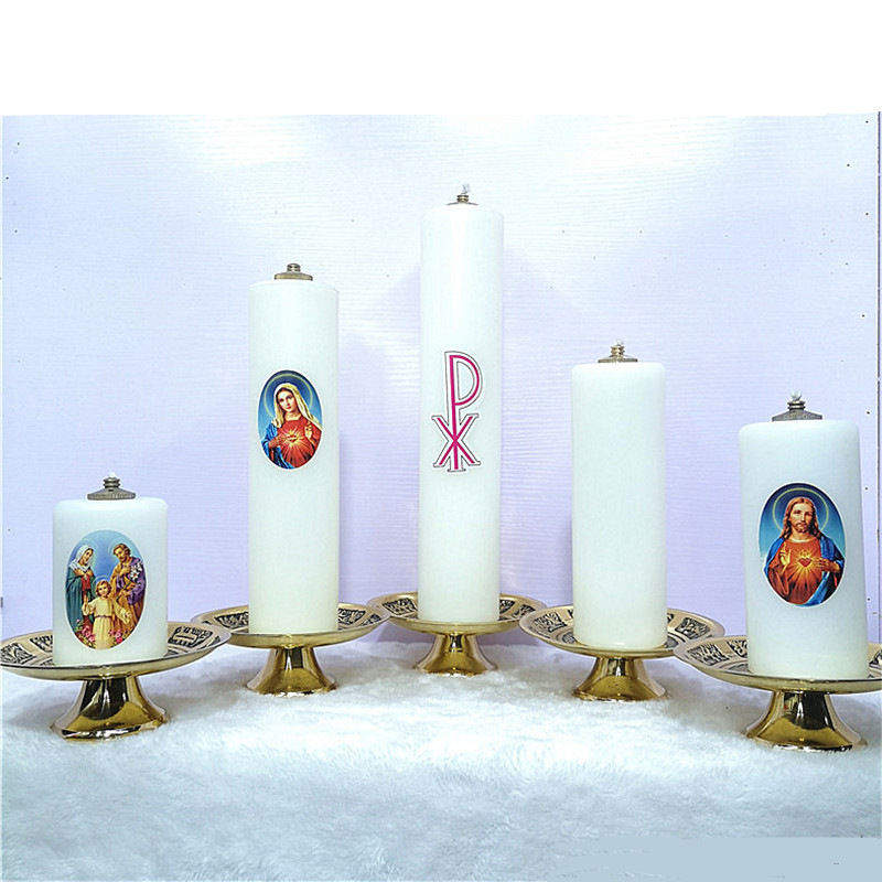 Lámpara de mantequilla Altar lámpara cobre un par Candelabro moderna mesa cera aceite principal decoración la Sala