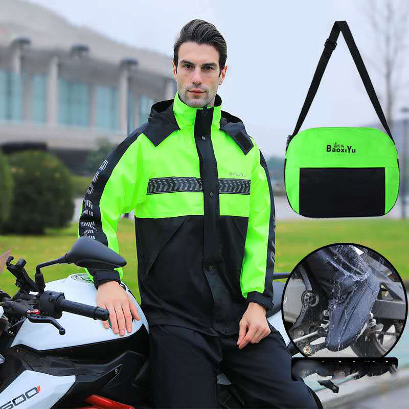 Breathable Raincoat Rain Pants Set Men's Motorcycle Riding Double-Layer Split Take-Out Riding Adult Rainproof Clothes Raincoat