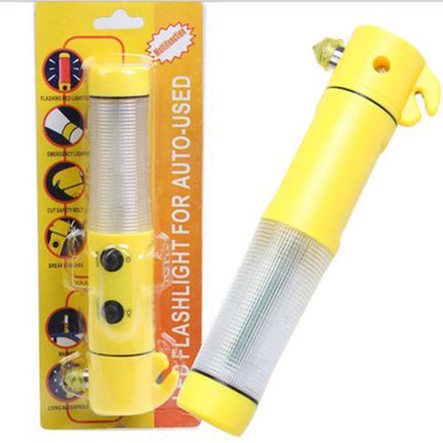 Multifunctional four-in-one car safety hammer, life-saving escape window breaker, emergency fire hammer, flashlight, weak magnetic field