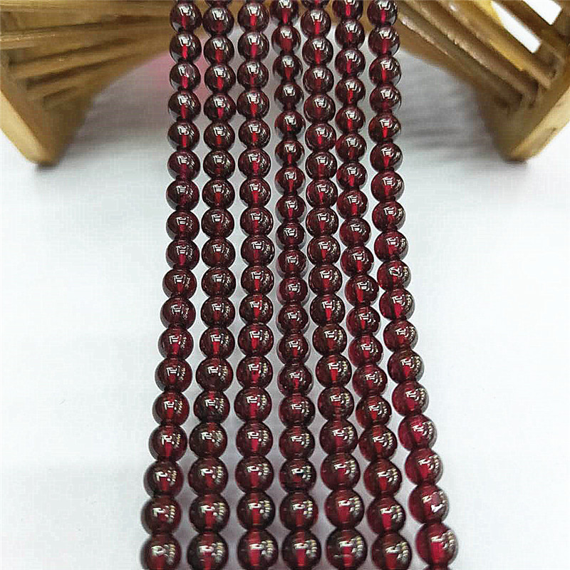 Factory direct sales of natural 5A-grade garnet loose beads, wholesale of semi-finished purple-toothed black round beads, and jewelry matching beads detail image 5