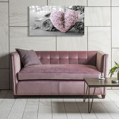 High-definition spray painting oil painting wall decoration single piece pink heart painting home hanging art cross-border supply