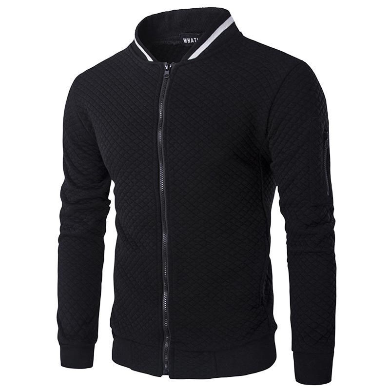 Men's Simple Style Solid Color Zipper Fleece Jacket display picture 4