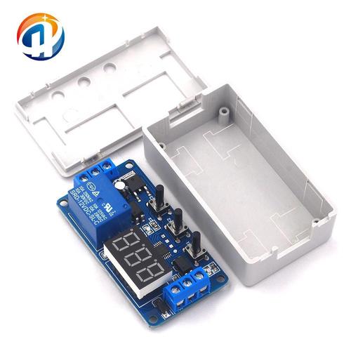 1-Channel 12V Relay Module with Housing, Adjustable Trigger Delay, Cycle Timing for Making and Breaking Contacts