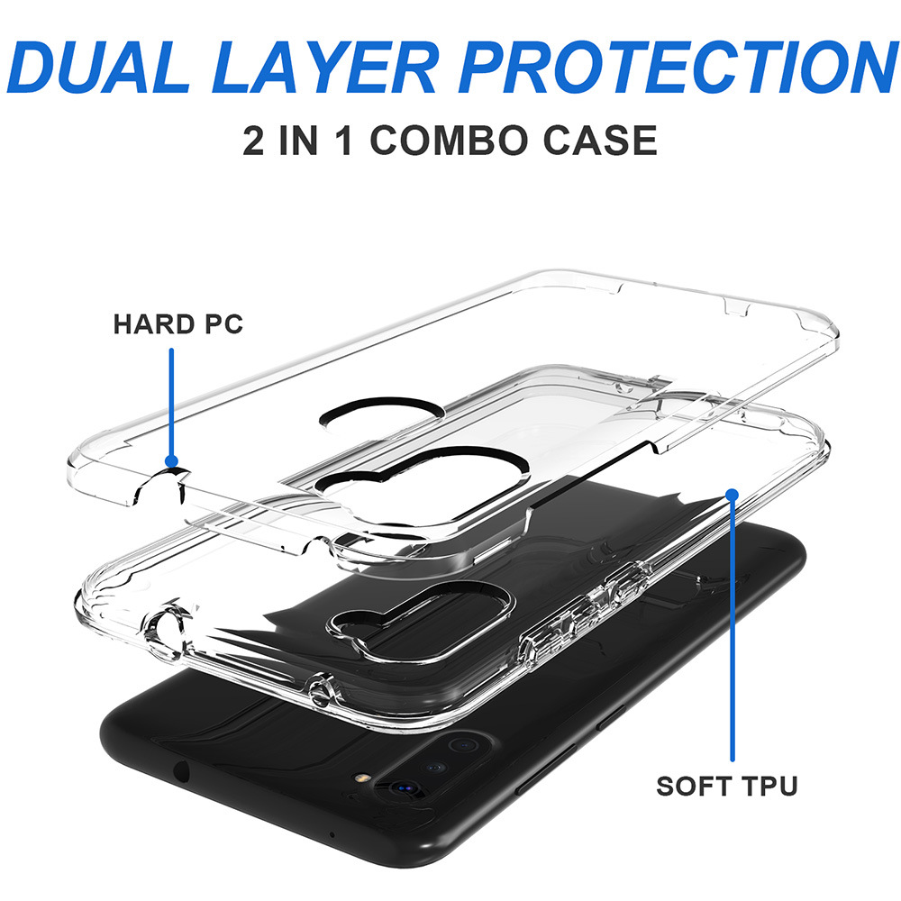 现货镜面三星A52后盖壳适用透明pc手机壳A13手机壳双层加厚保护套