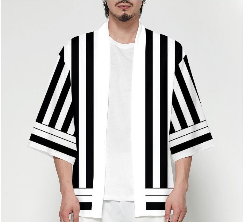 FCCEXIO Women/Men Summer Casual Cool Streetwear Demon Slayer Kimetsu no Yaiba Print Japanese Anime Kimono Haori Yukata Cosplay