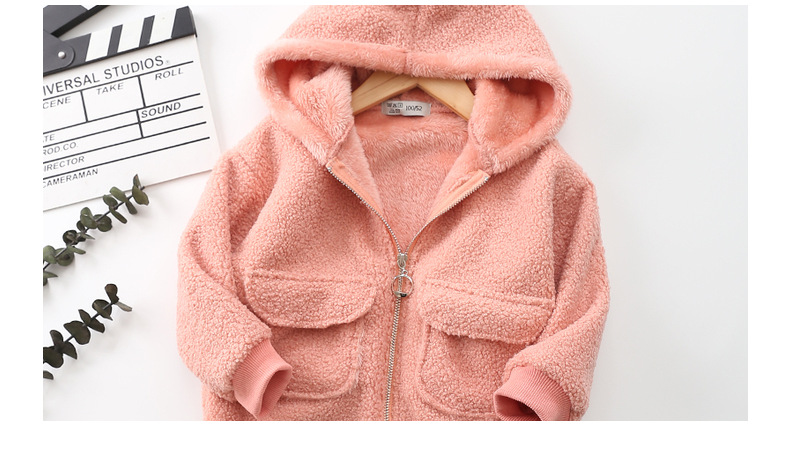 Giacca teddy in velluto con zip per bambini e bambine con cappuccio_voghion.com