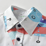 (Трансграничная торговля), детская хлопковая рубашка для мальчиков, летний мультяшный космический корабль, кардиган, подходит для подростков