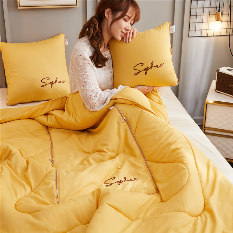 originality Cartoon Embroidery Pillows quilt Dual use Cushion vehicle fold Pillow Office Washed cotton summer quilt