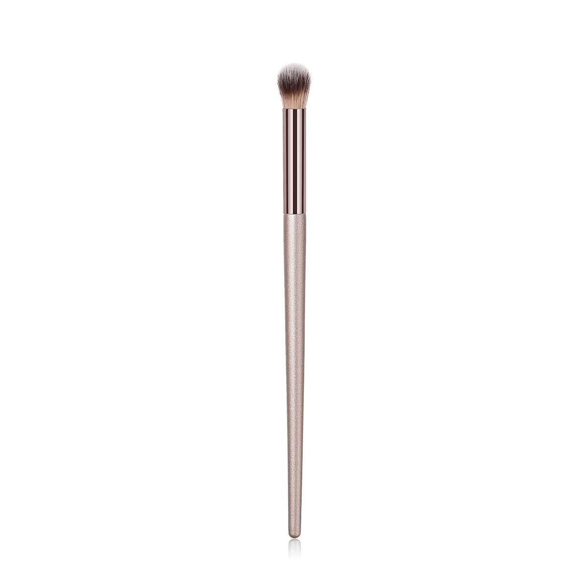 Makeup Brush Set (Nongying) — 10-piece champagne gold handles, wood/aluminum ferrule, synthetic bristles
