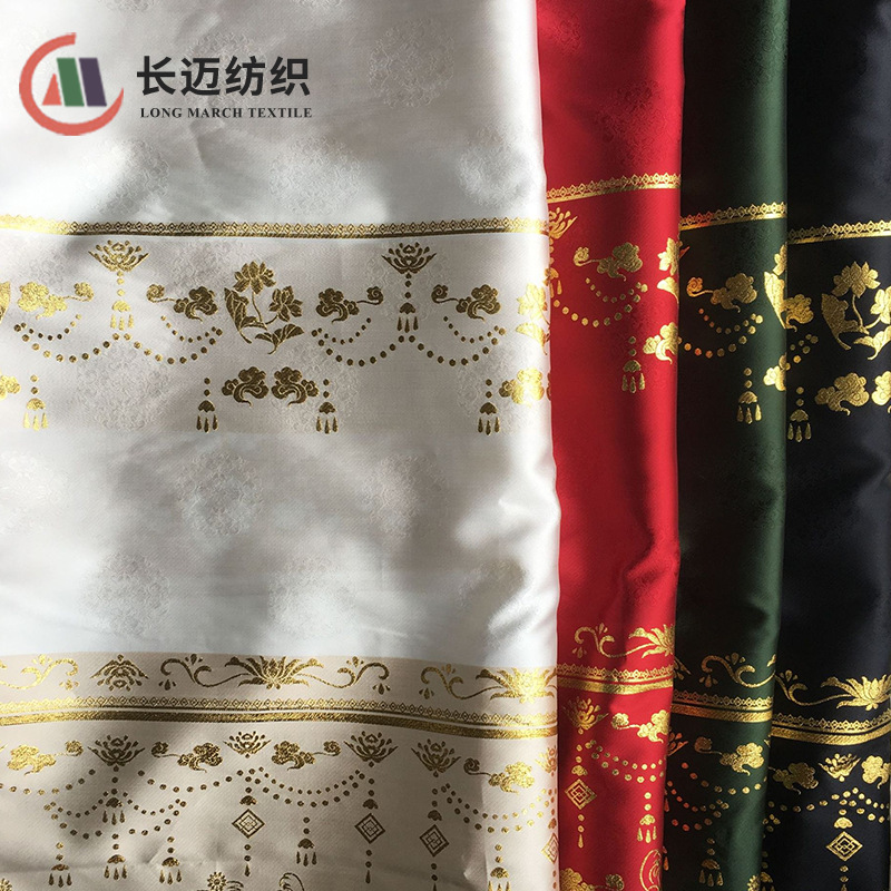 马面裙织金布料 可来图定制汉服布料 金银丝提花汉服布料