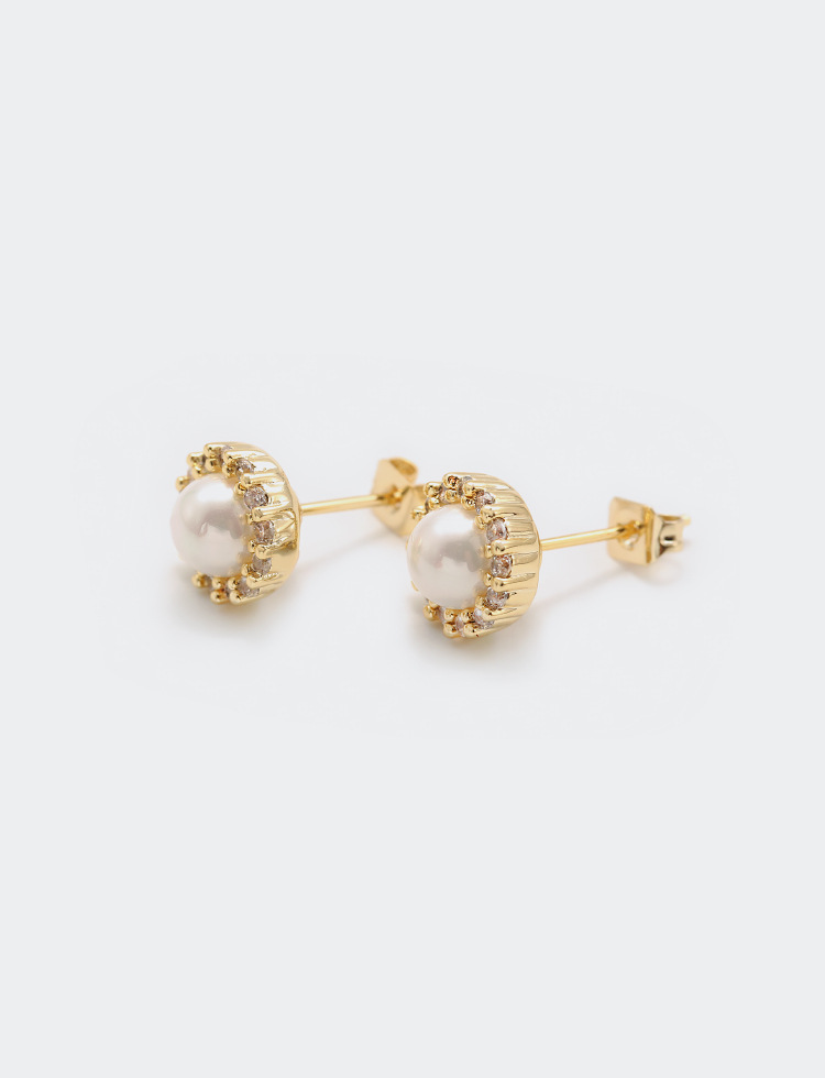 Retro Style Zircon Pearl Earrings Wholesale display picture 5