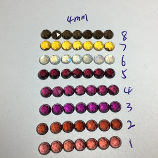 天然拉长石黄晶 茶晶镁铝石榴石 橙色石榴石 紫石榴圆4MM玫瑰切