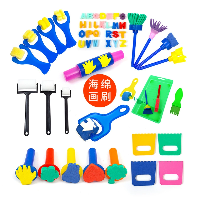 Пенящийся трафарет kindergarten DIY набор губка для рисования, граффити грибы головка детский художественный материал круглого принта