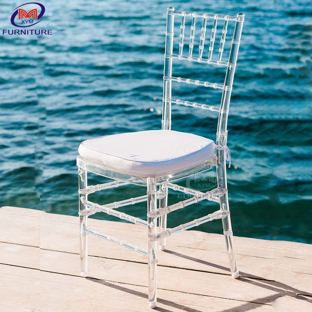 Manufacturers wholesale direct supply detachable resin acrylic chair wedding crystal dining chair transparent plastic bamboo chair