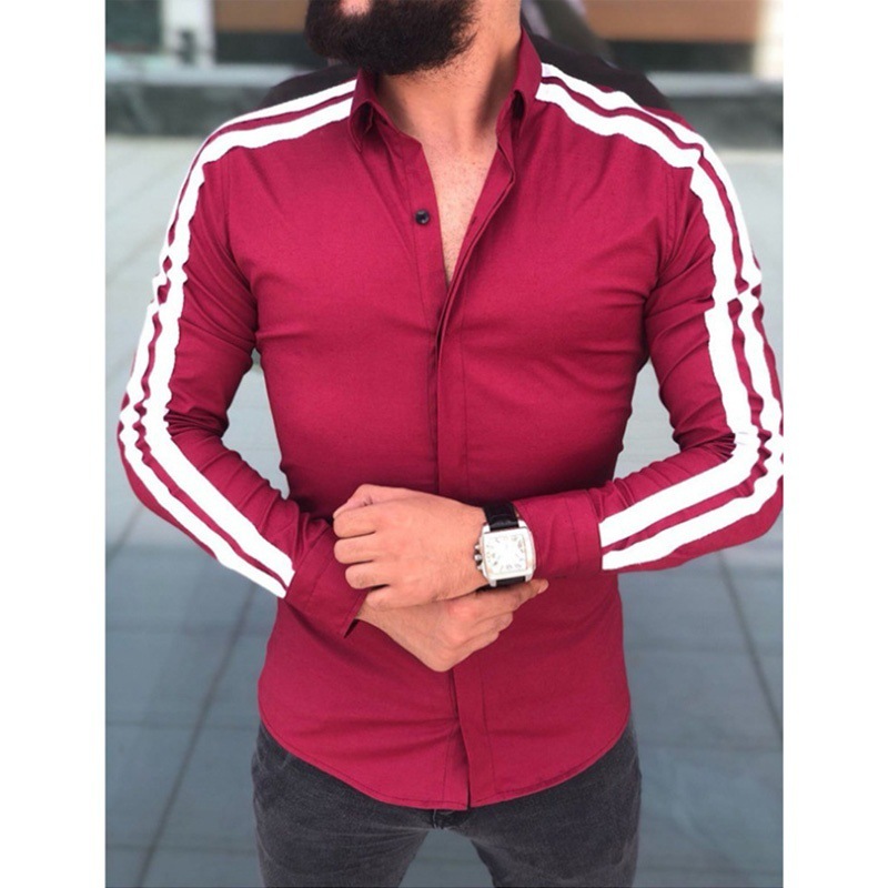 Neues, langärmliges, modisches Pull-up-Freizeithemd für Herren_voghion.com