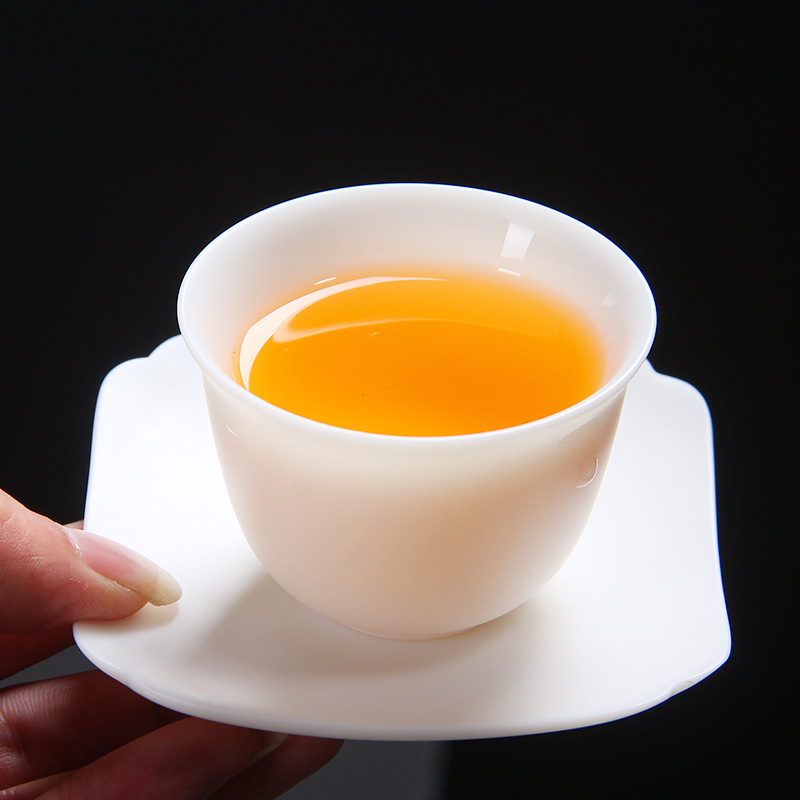 Winjiang dehua porcelana blanca Kung Fu taza de té oveja grasa Jade taza de té hecha a mano cerámica pequeña taza de té hogar taza individual