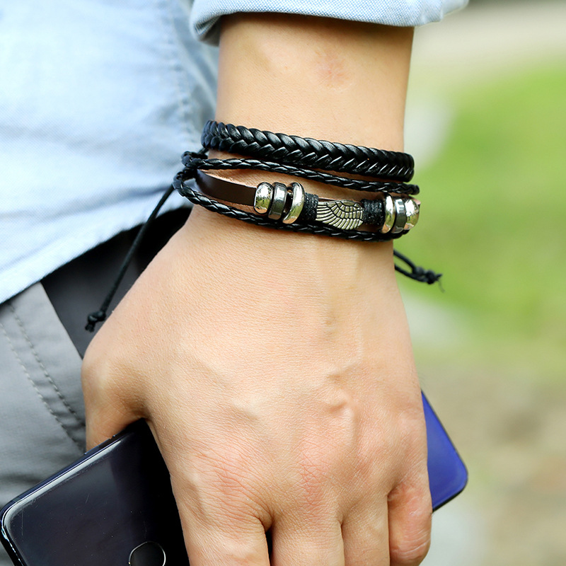 new  hand-woven cowhide bracelet