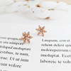 Earrings, golden accessory, wish, with snowflakes, 18 carat, pink gold